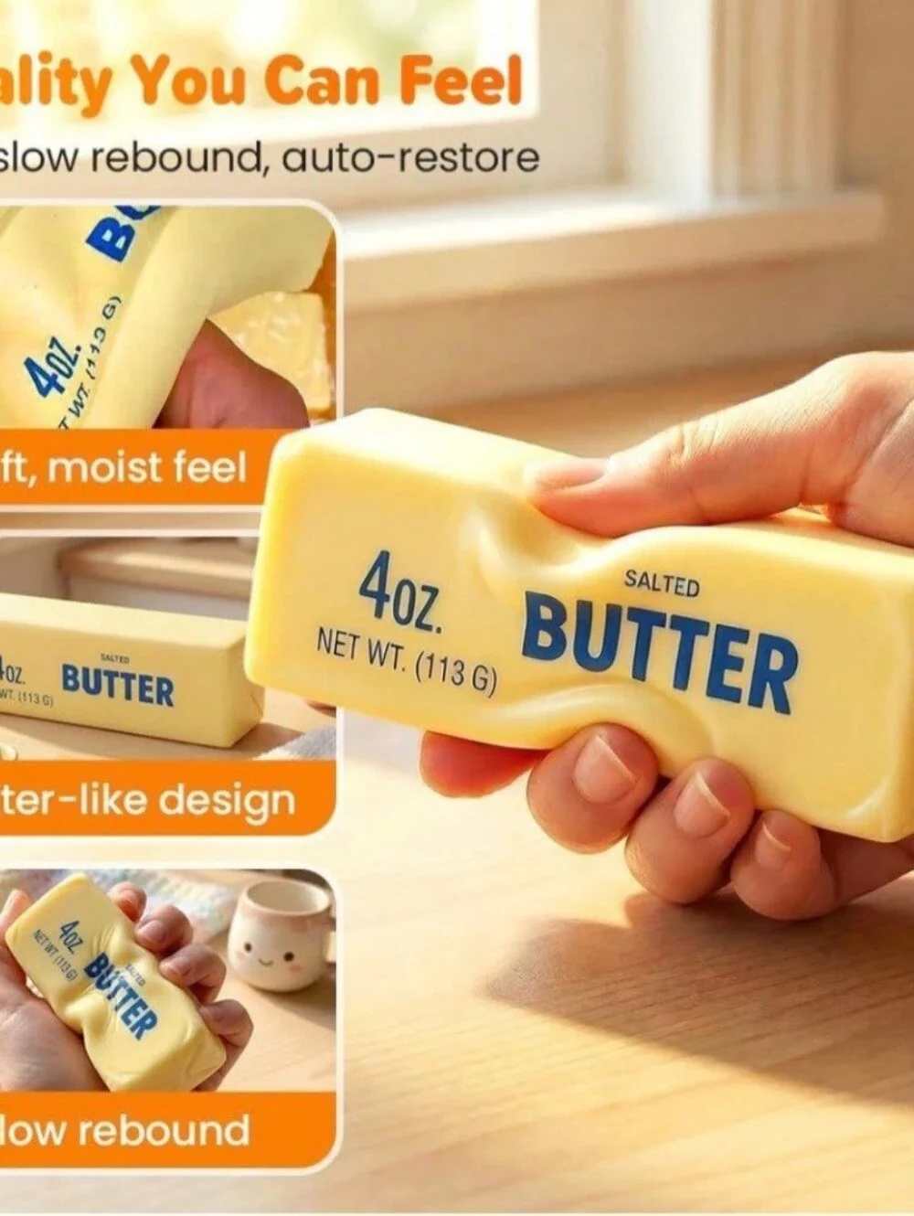 Squishy Butter Set Of 2 (Stress Relief/anxiety/Fidget Toy)